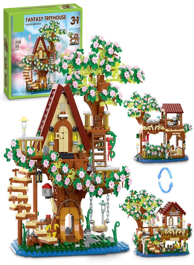 Vziimo 3 in 1 Cherry Blossom Treehouse Building Set, Ideas Flower Tree House Set for Adults, Collectible Creative Sakura Garden Toys Gifts for Teens 14+ (995 PCS) - Image 1